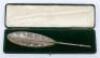 An Edward VII silver prize feather pen quill, Carrington & Co, London 1908 - 5