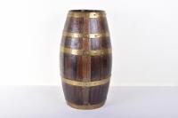 A 19th century brass and oak rum barrel