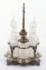 A Victorian silver and silver plated glass cruet set - 4