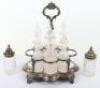 A Victorian silver and silver plated glass cruet set - 9