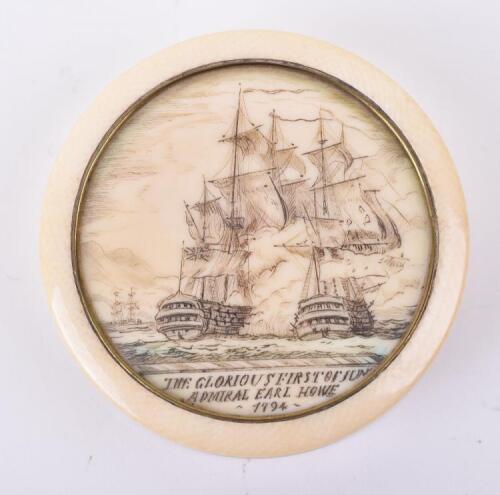 ^ Turned ivory pill box, 19th century