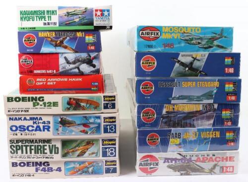 Fourteen various 1:32 and 1:48 scale model Aircraft kits