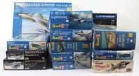 Thirteen 1:32 and 1:48 scale model Aircraft kits