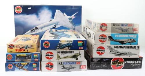 Eleven Airfix 1:48 scale model Aircraft kits