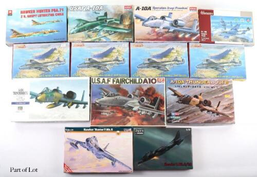 Collection of forty-three various 1:72 scale fighter Jet model kits