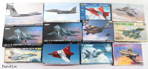 Thirty-seven 1:72 scale fighter Jet model kits