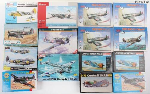 Twenty-seven 1:72 scale Propeller Fighter Aircraft model kits