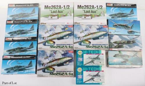 Twenty-nine 1:72 scale WWII German and Japanese fighter model kits