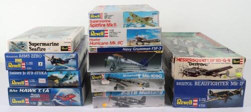 Eleven Revell 1:32 scale model Aircraft kits
