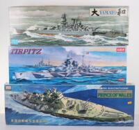 Three 1:350 scale model Battleship kits