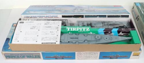 Three 1:350 scale model Battleship kits