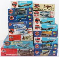 Sixteen Airfix 1:48 scale aircraft model kits