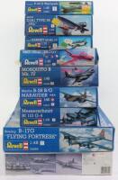 Ten Revell 1:48 scale aircraft model kits,