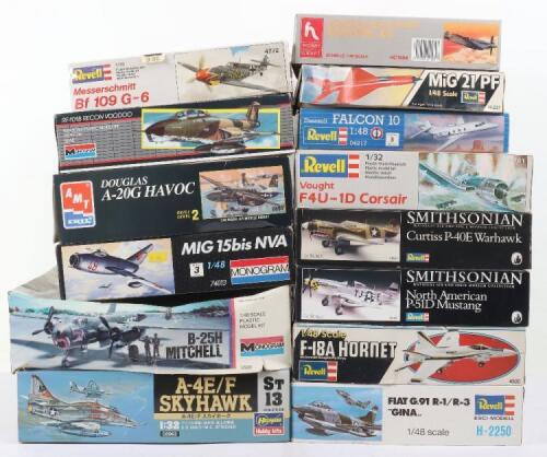 Fourteen 1:48 scale aircraft model kits