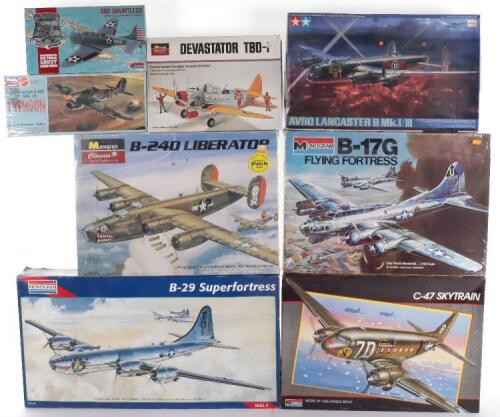 Eight Monogram 1:48 scale aircraft model kits