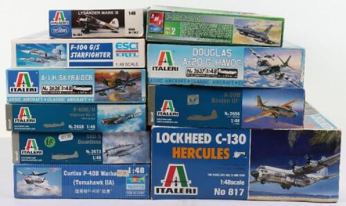 Ten Italeri 1:48 scale aircraft model kits