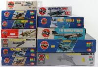 Twelve Airfix 1:48 scale aircraft model kits