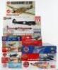 Twelve Airfix 1:48 scale aircraft model kits,