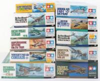 Twelve Tamiya 1:48 scale aircraft model kits