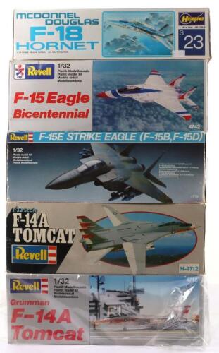 Four Revell 1:32 scale aircraft model kits,