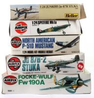 Four Airfix 1:24 scale aircraft model kits