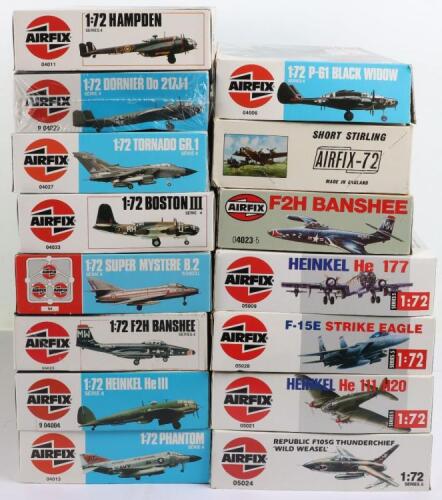 Fourteen Airfix 1:72 scale aircraft model kits