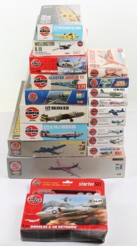 Nineteen Airfix 1:72 scale aircraft model kits