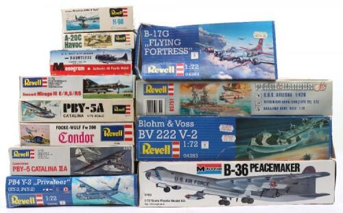 Twelve Revell/Monogram 1:72 scale aircraft models kits