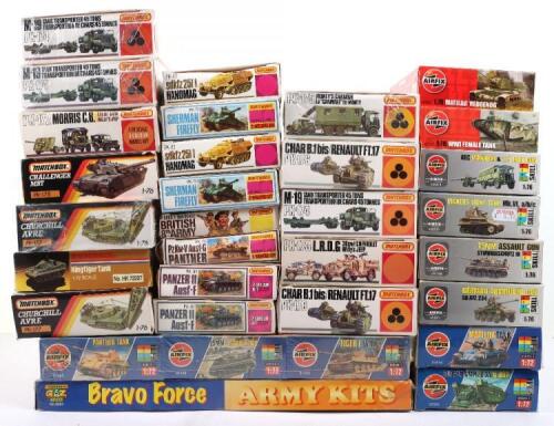 Thirty Airfix/Matchbox 1:72/76 scale military model kits