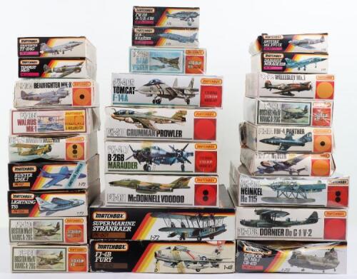 Twenty-seven Matchbox 1:72 scale aircraft model kits