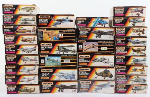 Thirty Matchbox 1:72 scale aircraft model kits,