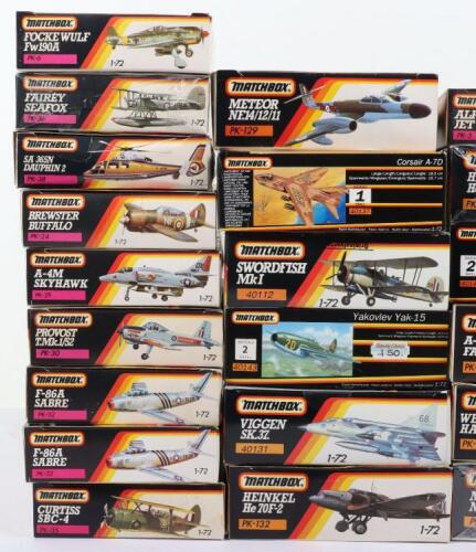 Thirty Matchbox 1:72 scale aircraft model kits,