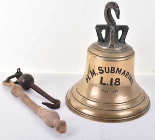 H.M. Submarine L.18 brass ships bell