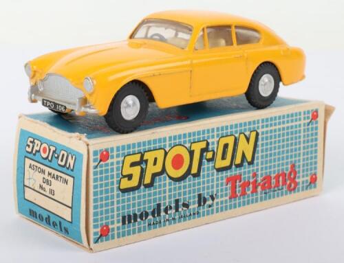 Scarce Tri-ang Spot On Model 113 Aston Martin DB3, orange body