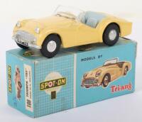 Tri-ang Spot On Model 108 Triumph TR3 pale yellow body