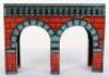 Unusual tinplate lithographed railway bridge, probably Issmayer German 1920s - 3