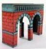 Unusual tinplate lithographed railway bridge, probably Issmayer German 1920s - 4