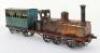A rare C.R (Rossignol) tinplate 0-6-0 clockwork floor train &lsquo;Ouest&rsquo; and passenger coach, French circa 1890 - 2