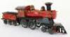 A Gunthermann tinplate 4-4-0 U.S outline floor train clockwork locomotive No.1273 and tender, German circa 1905 - 2