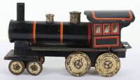 A rare small size Schoenner 4-4-0 U.S outline clockwork floor train, circa 1900