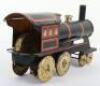 A rare small size Schoenner 4-4-0 U.S outline clockwork floor train, circa 1900 - 4
