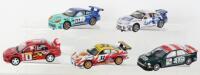 Five Unboxed Scalextric Hornby Slot Cars