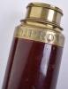 ^ 2 drawer brass telescope with mahogany barrel 14.75”, engraved Richardson London - 2