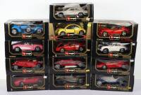 Thirteen Burago 1:18 Scale Die-cast Boxed model cars,