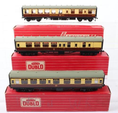 Three Hornby Dublo 00 Gauge 2-Rail Boxed Super Detail Coaches