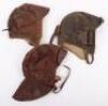 3x WW1 Period Leather Flying Helmets - 2