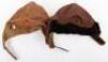 2x Early 20th Century Leather Flight Helmets - 3