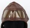 One Piece Leather Flying Helmet & Goggles Combination - 10